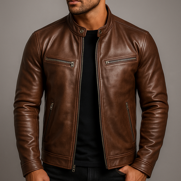 Veste en cuir vintage élégante pour homme