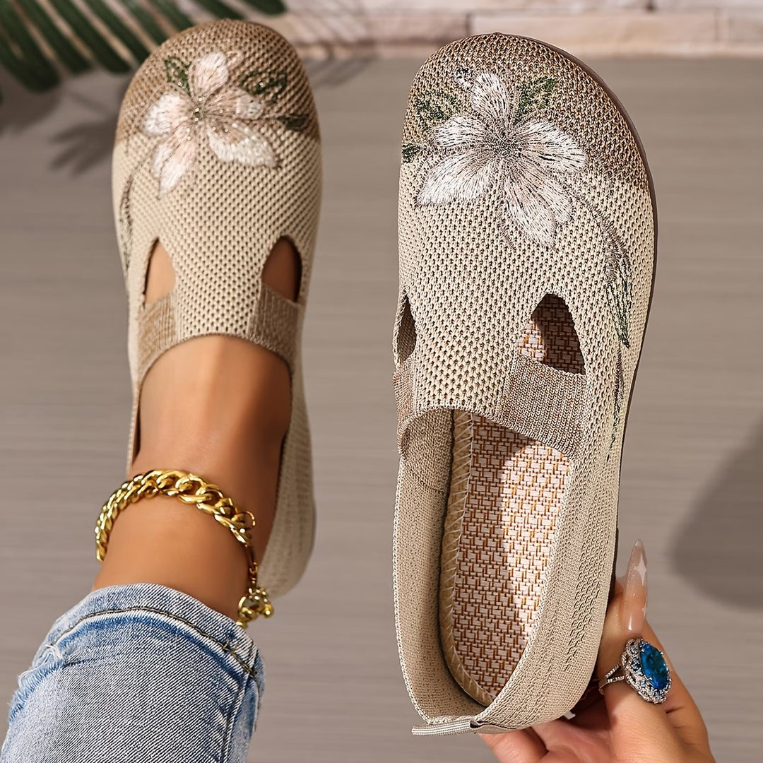 Chaussures femme confortables et respirantes à motif floral