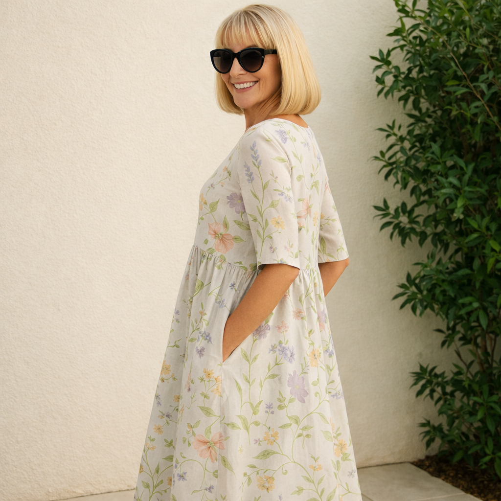 Robe midi fluide et élégante pour femme